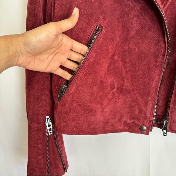 Blank NYC Women's Leather Suede Moto Biker Jacket in Ruby Red #73K-9114NO Sz S - Picture 8 of 15